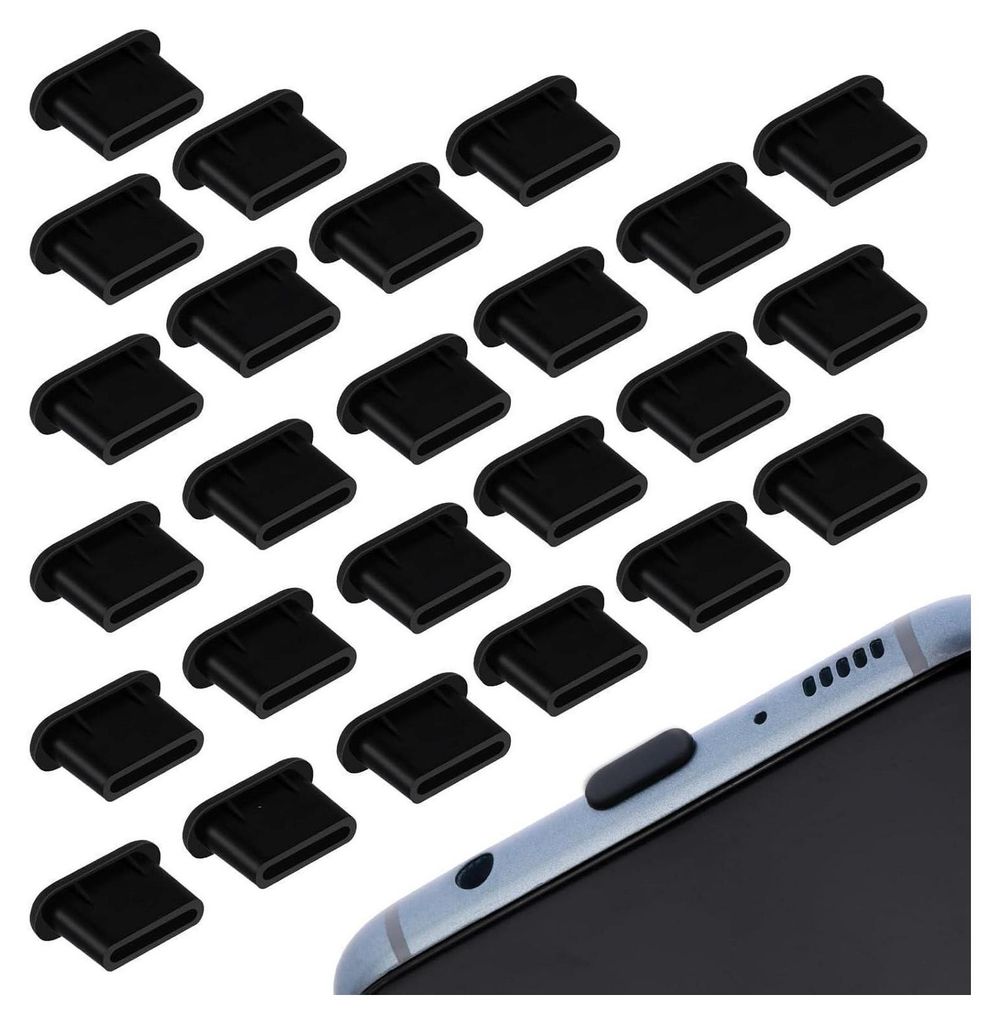 25 Stück Handy Staubstecker Silikon USB C Staubschutz Produktbild 