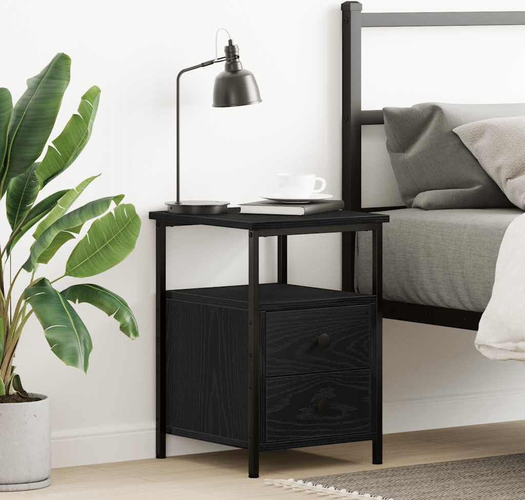 Maison Exclusive - Nachttisch Schwarz Eichen-Optik 34x35,5x50 cm Holzwerkstoff