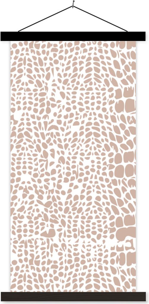 MuchoWow Textilposter Tiermuster - Rosa - Schlange 60x120 cm mit schwarzem Rahmen - Magnete