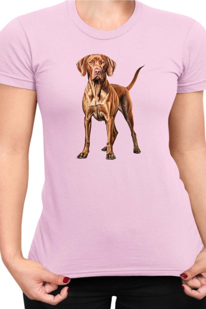 Damen T-Shirt Dogs Breeds Vizsla Dog Breed 006, Lady XS / Hellrosa