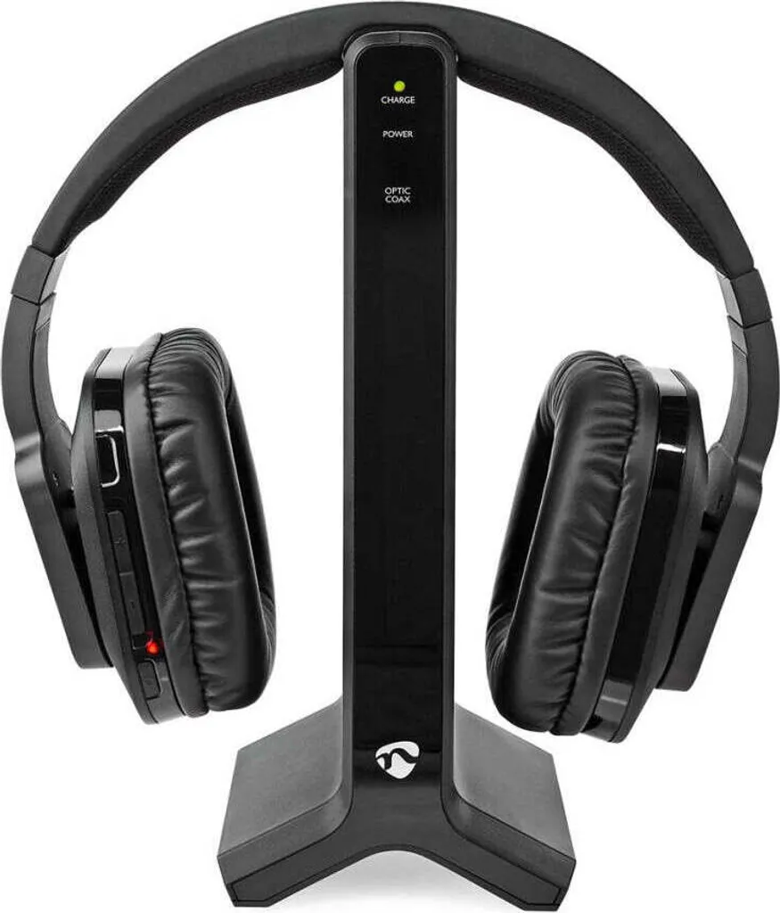 Cuffie TV Wireless RF Nere | Offerta Audio Digitale | Base Inclusa