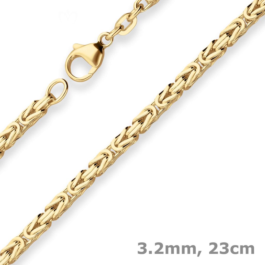 3,2mm Armband Königskette Goldarmband Armschmuck aus 585 Gold Gelbgold 23cm
