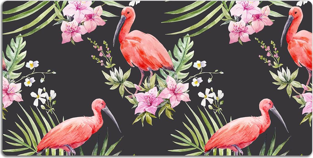 Schreibtischmatte Tischunterlage 120x60 cm Mauspad - Schwarzer Flamingo.