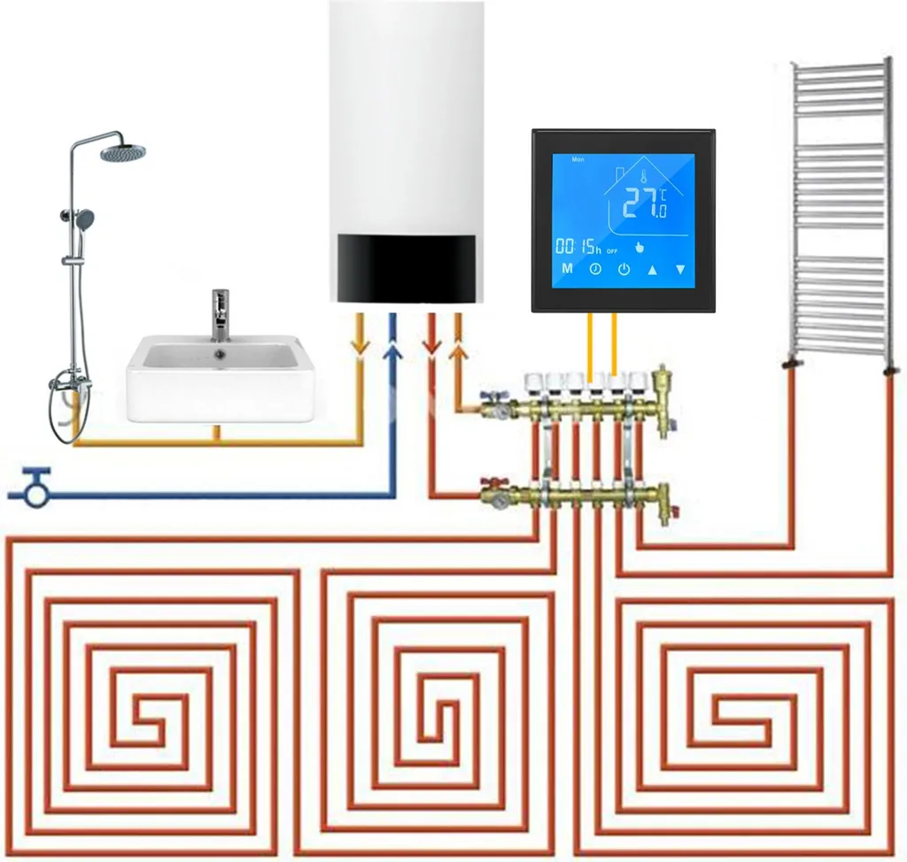 Thermostat Programmable LCD Semaine Chauffage Eau Précision 0.5°C - 4