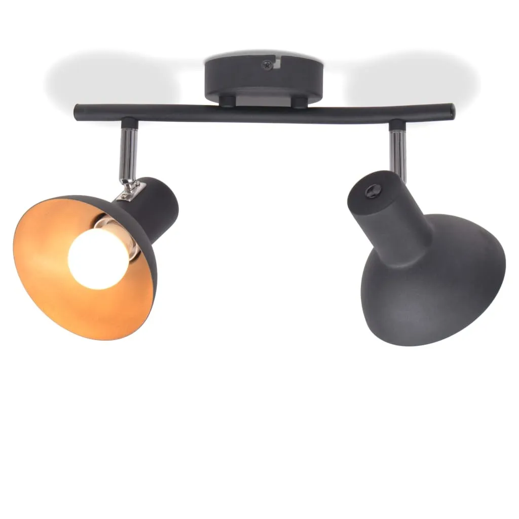 Luminaire de plafond bicolore noir et or E27 vidaXL chic 32cm