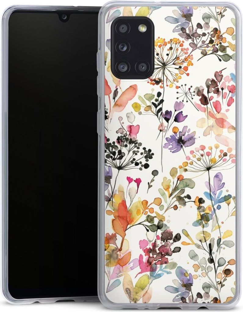 DeinDesign Slim Hülle für Samsung Galaxy A31 Silikon Case Ultra Dünn Handyhülle Blume Muster Pastell