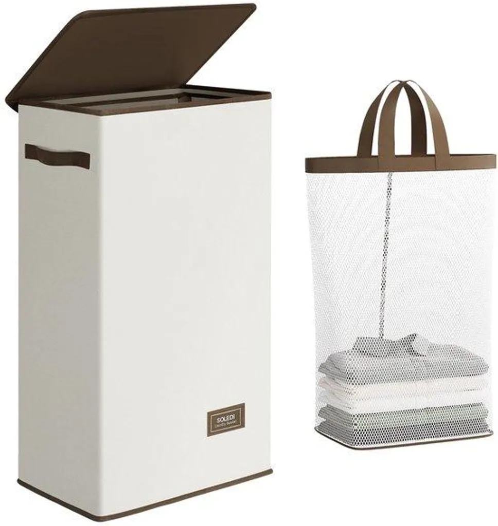Bac à linge 70L haute capacité avec sac intérieur et couvercle discret