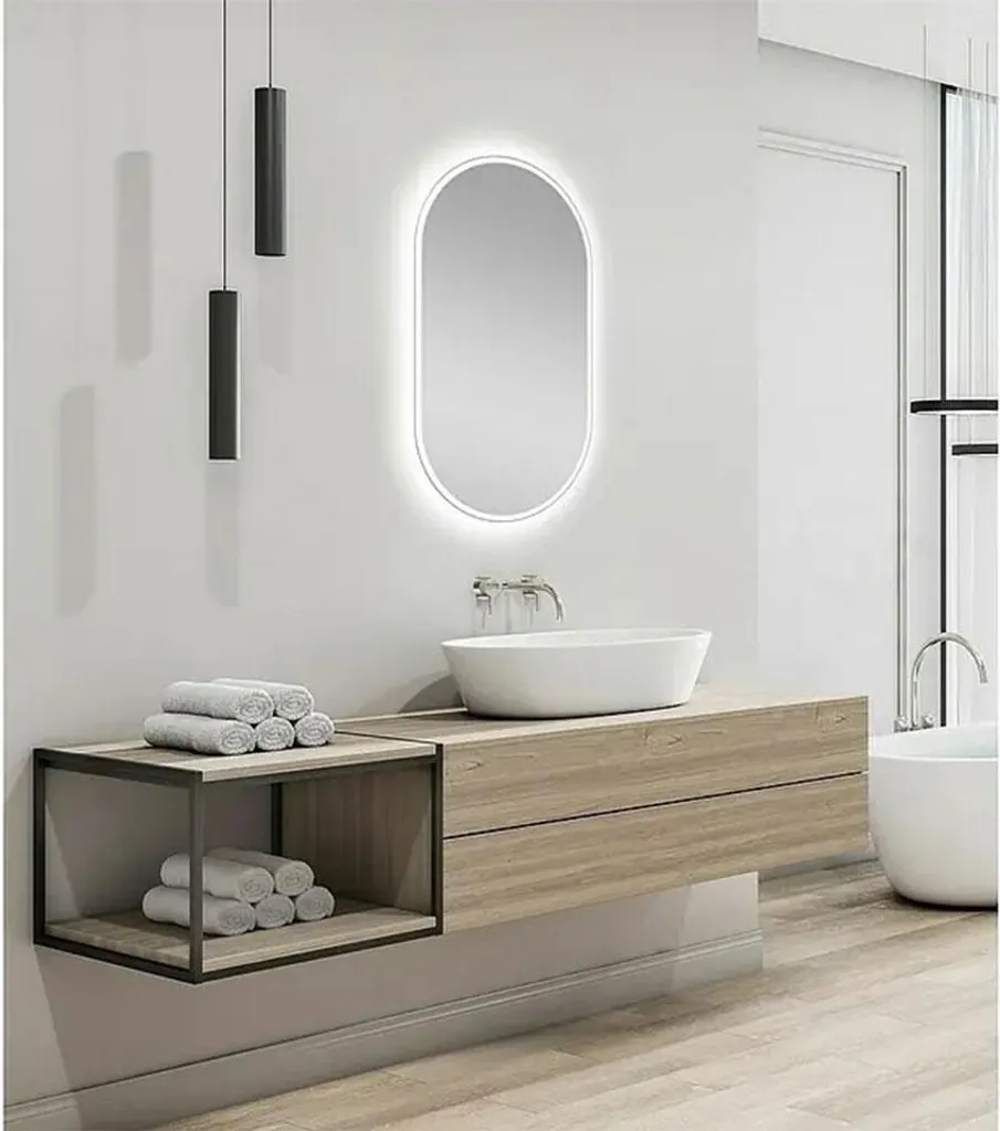 Miroir rectangulaire Silver Supreme 50 x 90 cm avec source lumineuse