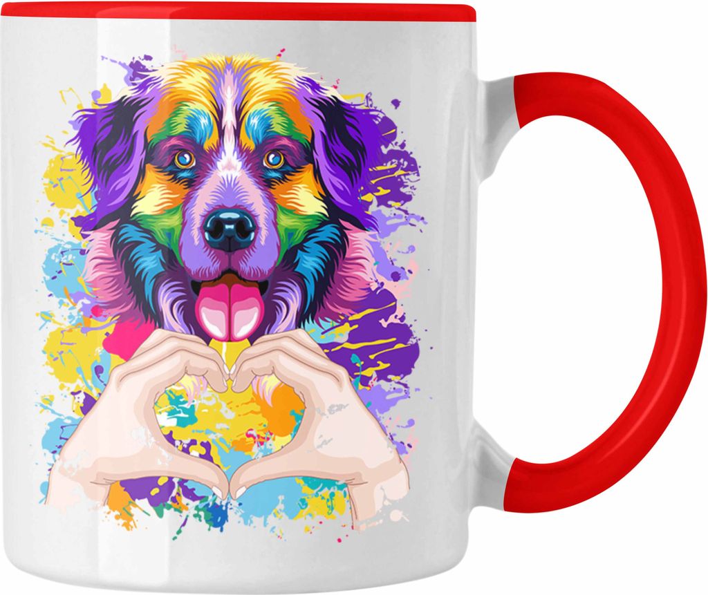 Trendation - Berner Sennen Besitzer Farbe Love Tasse Geschenk Lustiger Spruch Geschenkidee Berner Sennen Besitzerin (Rot)