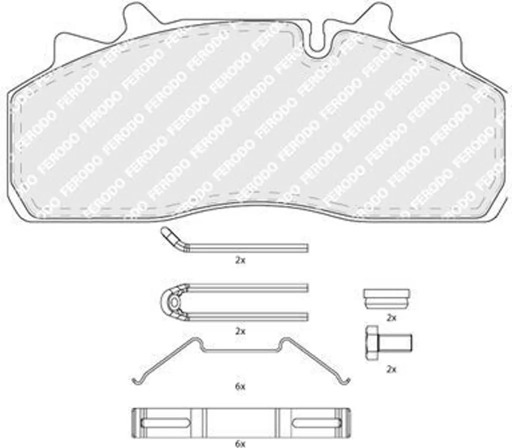 Jeu de plaquettes de frein poids lourd pour RENAULT MIDLUM gamme FERODO