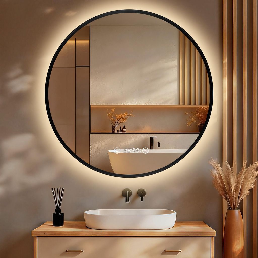 S'AFIELINA miroir salle de bain LED 80 cm rond, tactile, Image du produit 