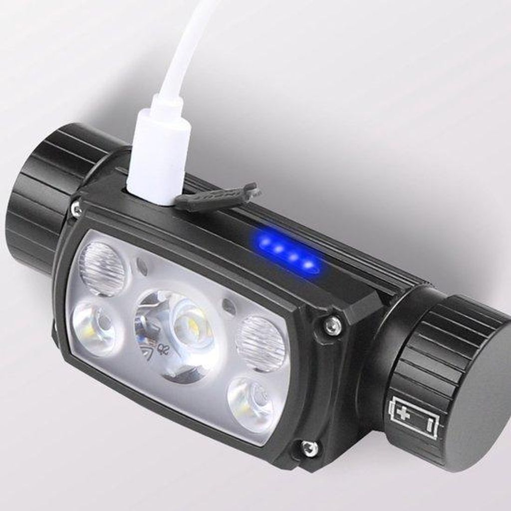 LED-Zaklamp, magnetische hoofdband, afneembare hoofdlamp, superheldere LED, draagbare, geschikt voor volwassenen, buitengebruik, 6, 21700 batterij