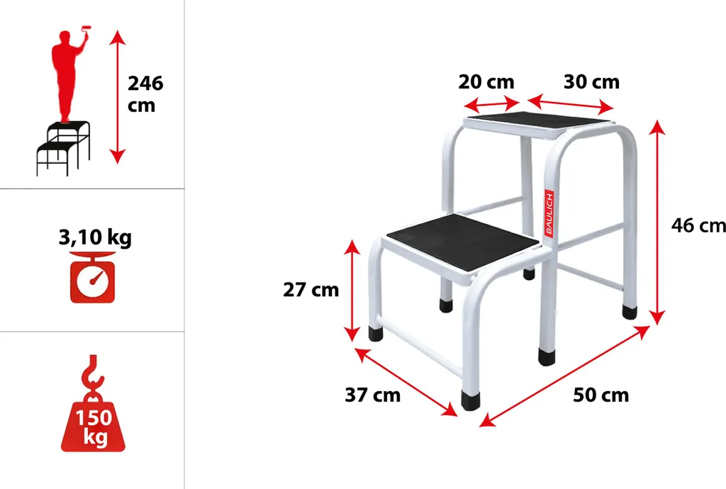Échelle Ménagère Stable et Antidérapante - Finis les Risques de Chute - 2
