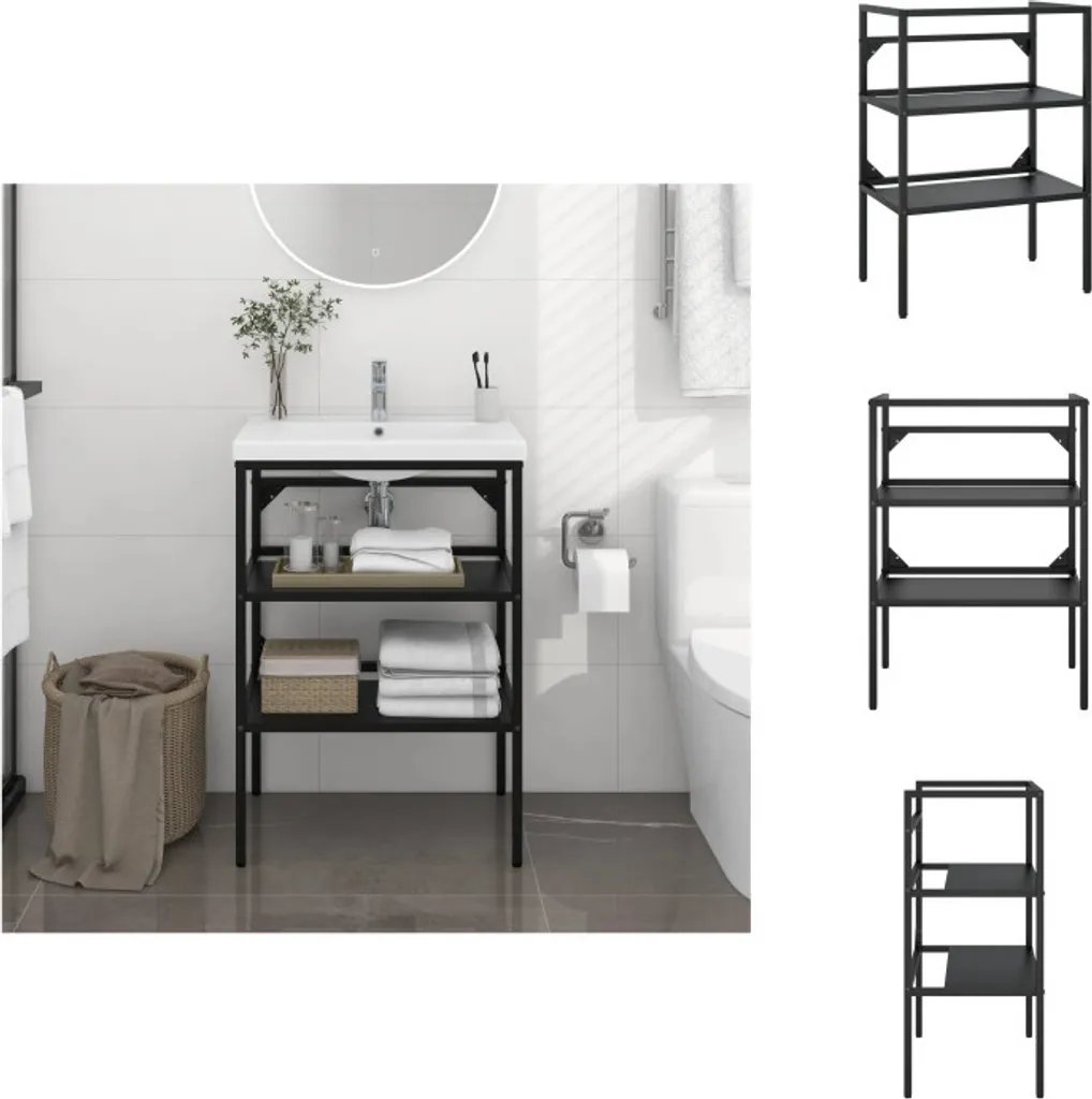 vidaXL Telaio per lavabo da bagno nero 59x38x83 cm in ferro - Lavabi da bagno