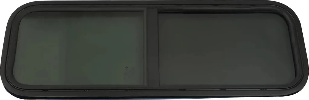 Fenêtre de sécurité en verre trempé noir 90 x 30 cm pour fourgon