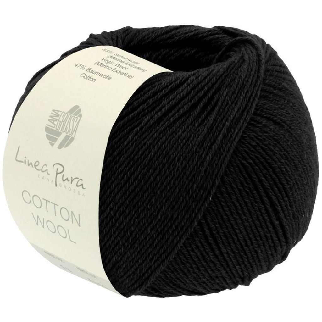 Lana Grossa Baumwolle Wool , Farbe:017 - Schwarz Produktbild 