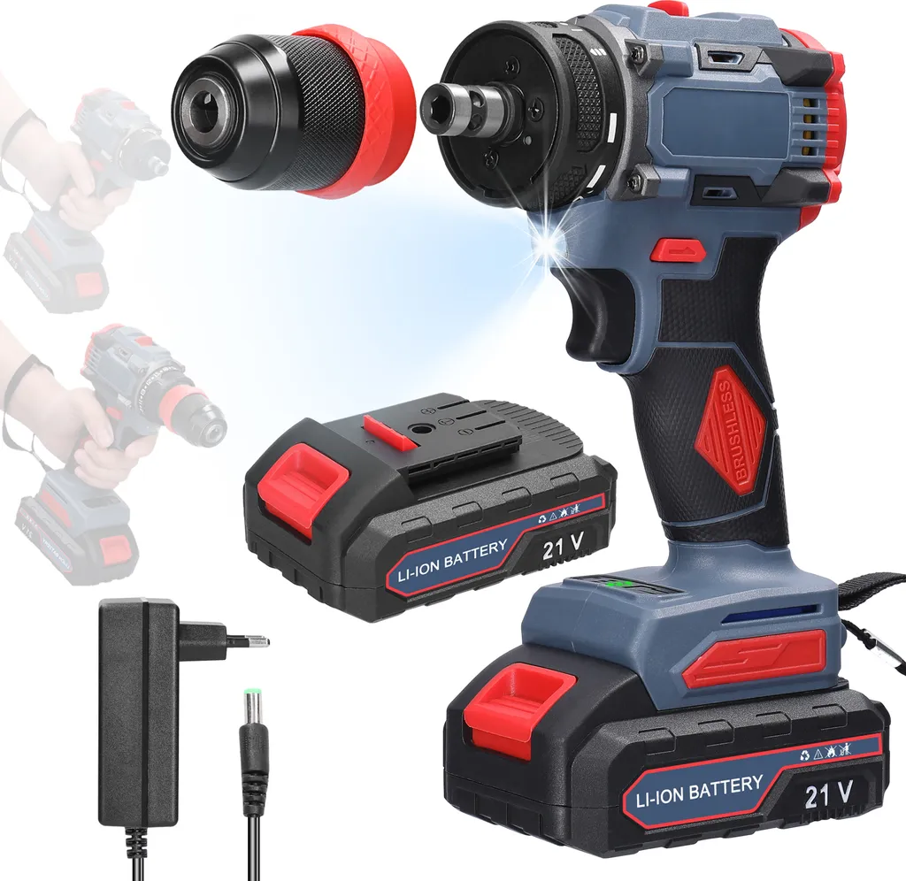 Trapano Avvitatore a Batteria 21V per Casa - Facile e Potente 55Nm