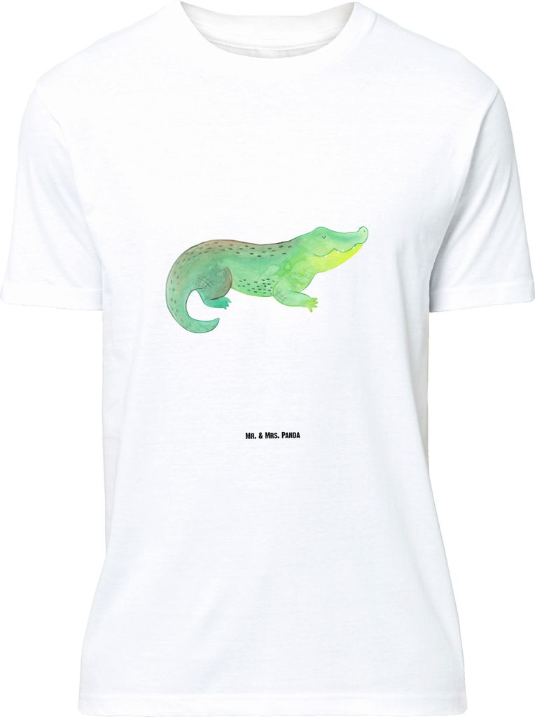 Mr. & Mrs. Panda Größe M T-Shirt Krokodil - Weiß - Geschenk, Tshirt, Krokodile, Beste Freundin, Lieblingsmensch, Shirt, Herren, Reiselust, Meer,...