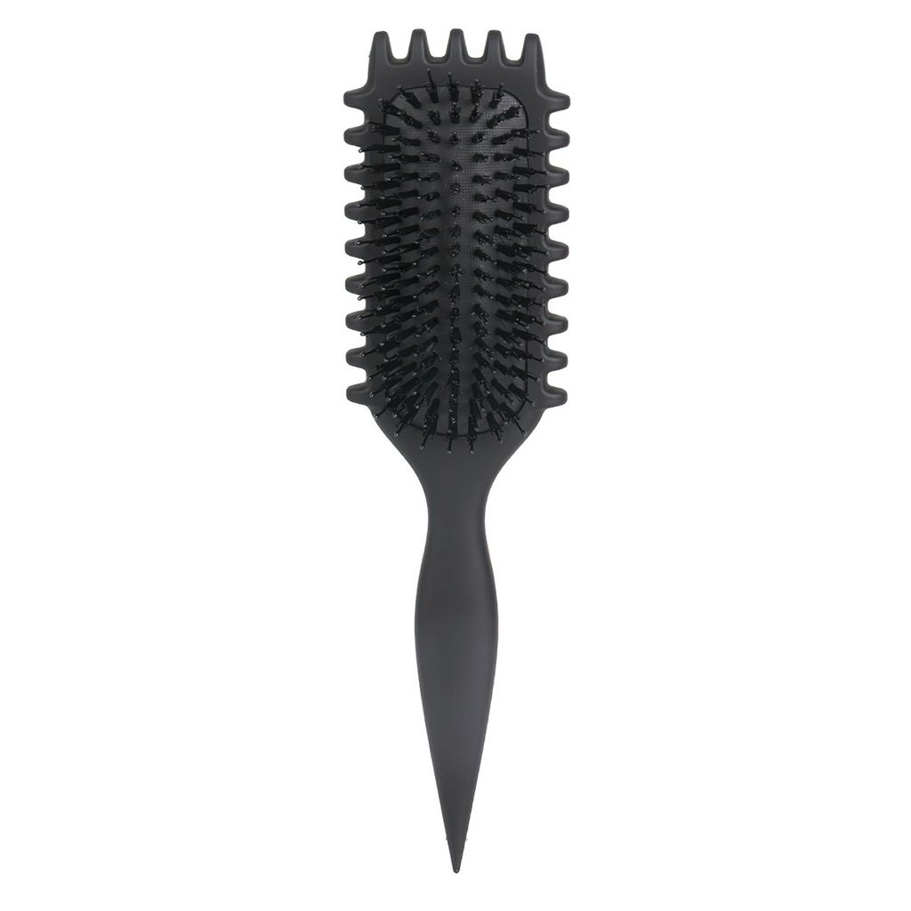 Curl Hair Brush, Lockenbürste , Curl Define Stylingbürste, Wildschweinborsten Bürste, Haarbürste zum Entwirren & Stylen für Frauen, Schwarz