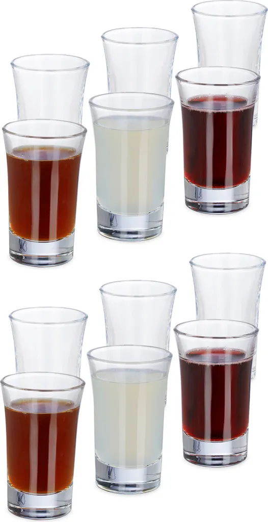 Occasione! 96 Bicchieri Shot Relaxdays 4cl - Vetro Vero per Feste