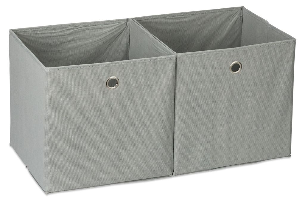 4 opbergboxen van stof, vierkant, voor op een plank, Productafbeelding 