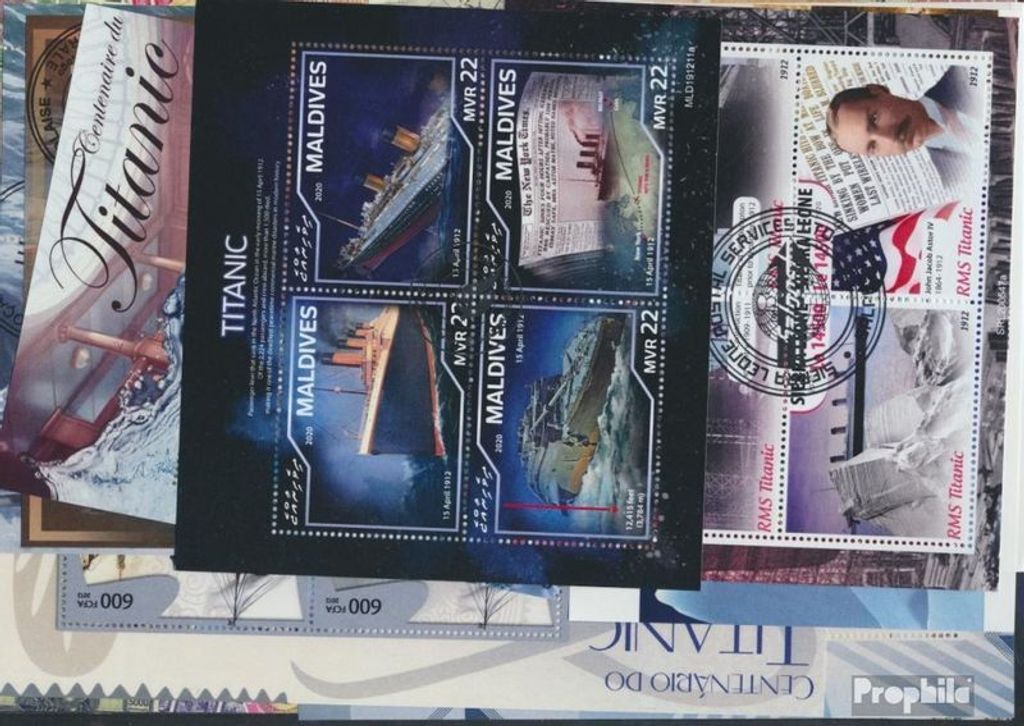 Briefmarken Motive 10 verschiedene Titanic Blöcke und Kleinbögen