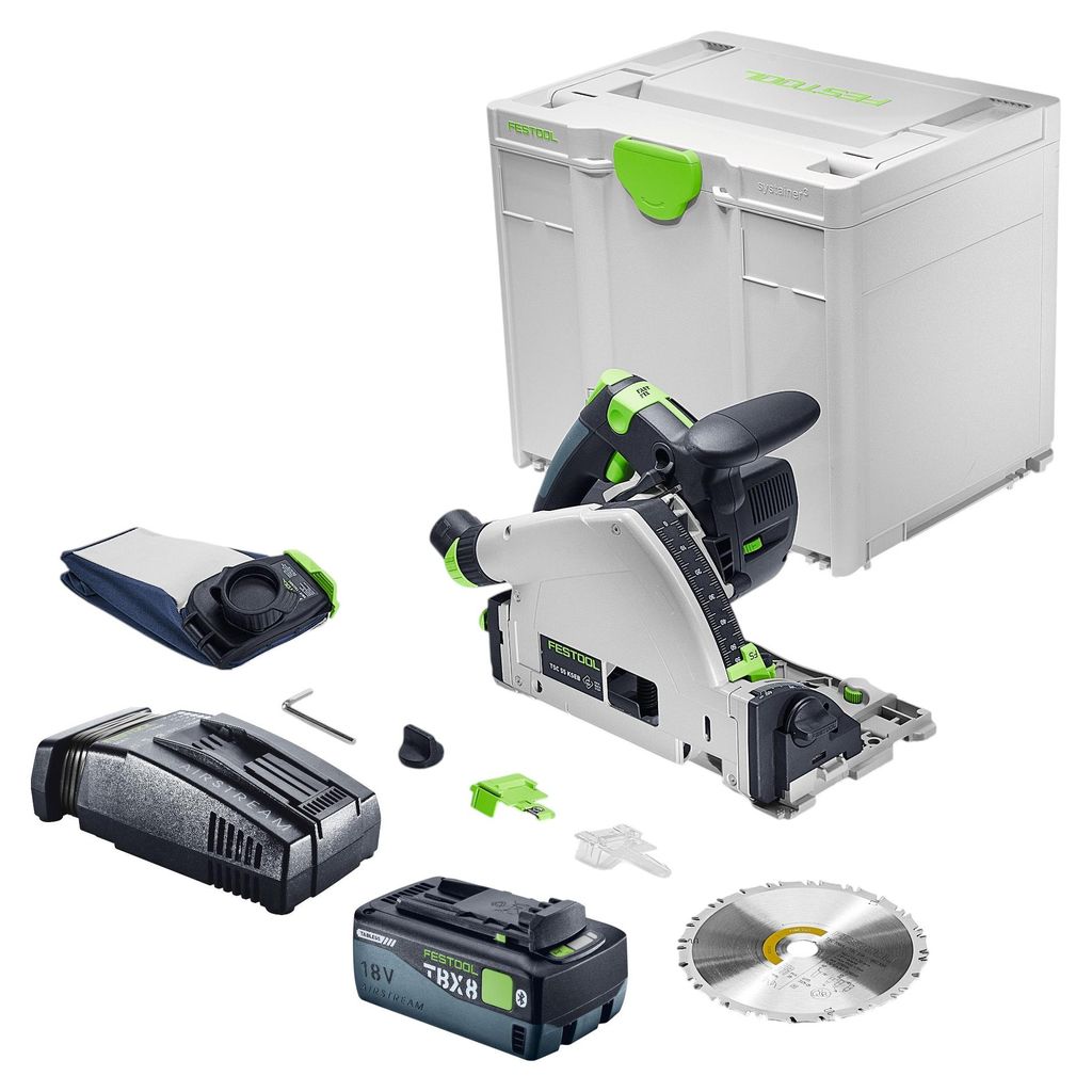 Festool TSC 55 KSEB-Basic Akku Tauchsäge 18 V 160 mm Brushless + 1x Akku 8,0 Ah + Schnellladegerät + Systainer