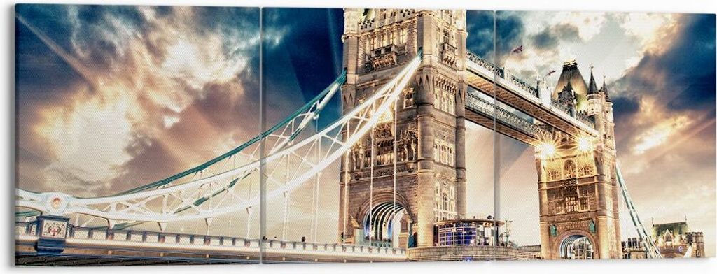 Bild auf Leinwand - Leinwandbild - London parlament architektur groß ben - 150x50cm - Wand Bild - Wanddeko - Leinwanddruck - Bilder - Kunstdruck -...