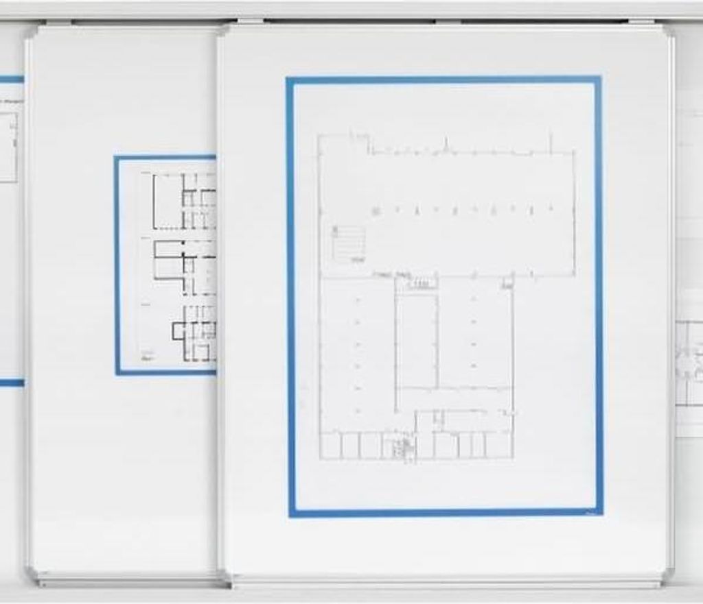 Schiebetafel mit Whiteboard BxHxT 1200x1500mm weiß incl. Rollen