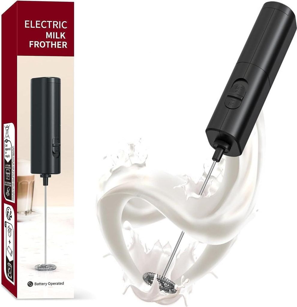Elektrische Milchaufschäume Stab tragbarer Milchaufschäumer Handheld Kaffee-Aufschäumer für Kaffee Matcha Lattes Cappuccino Küchengeschenke