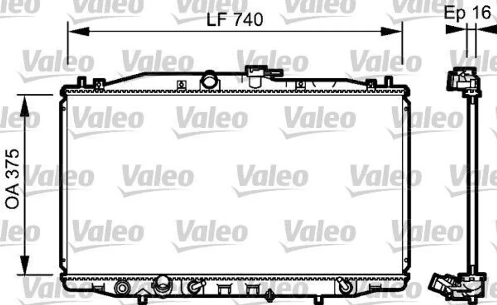 Radiateur Aluminium Valeo 735050 Haute Résistance 19010 RBA 901 Accord