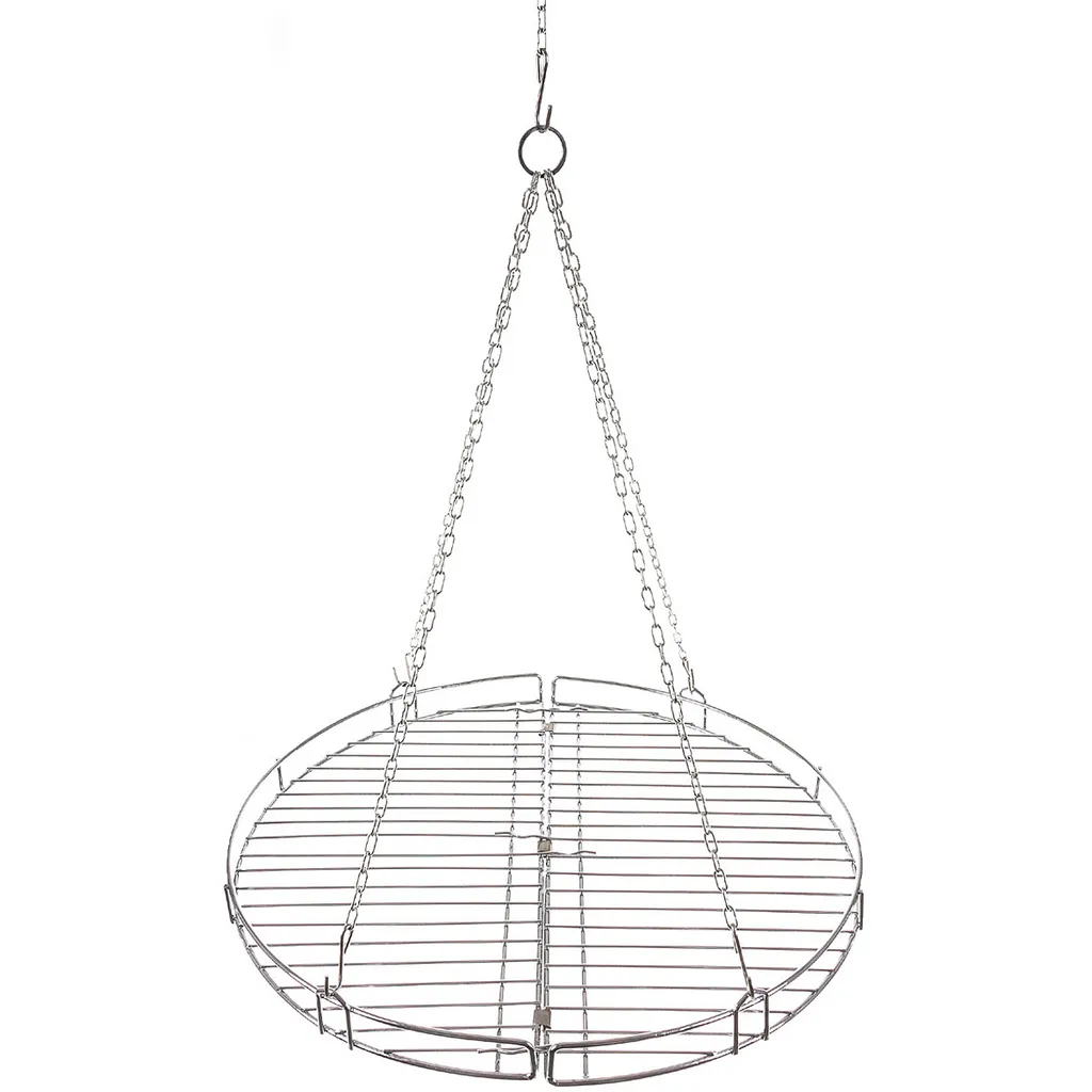 Grille de barbecue ronde FoxGrille avec chaîne suspendue en acier 46,8cm