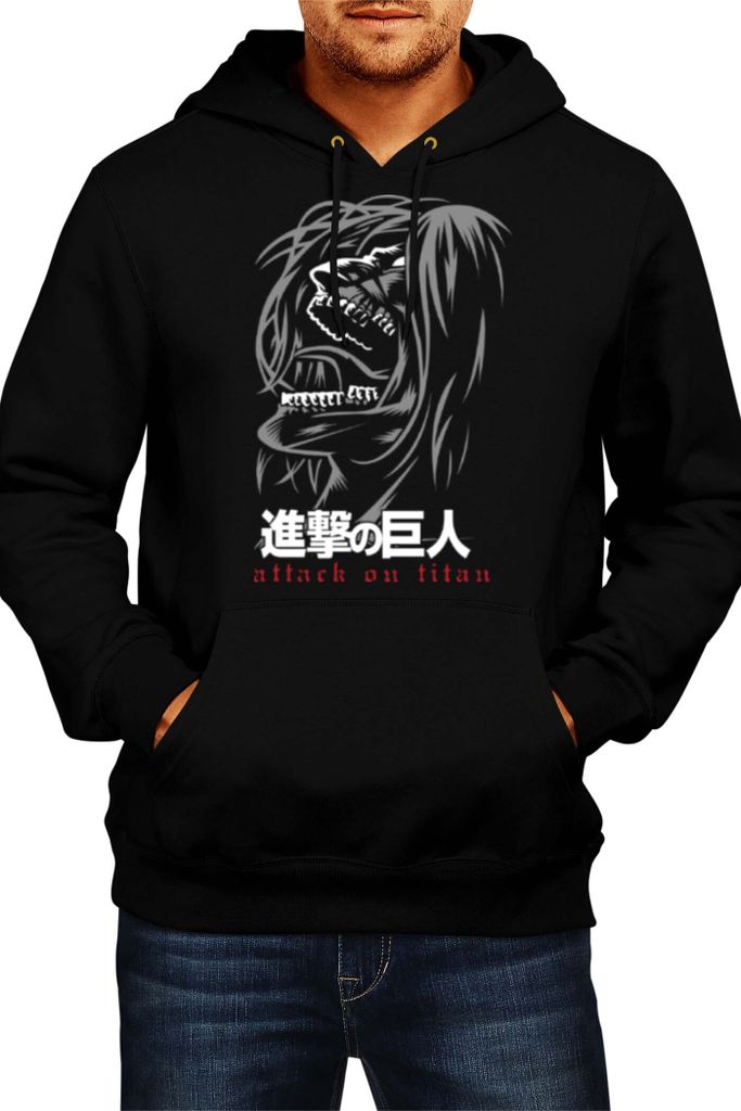 Herren Kapuzenpullover Japan Manga Comics Anime Attack Anime On Titan Poster Var-042 Attack Anime On Titan Poster, Man L / Schwarz