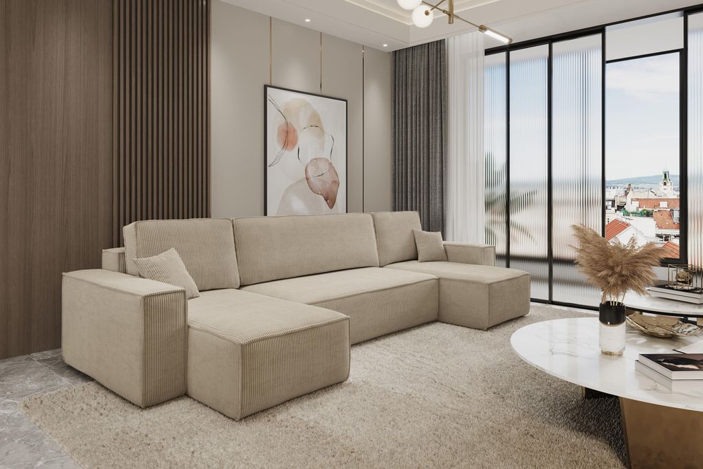 VENASI HUGO U-FORM Ecksofa mit Schlaffunktion und Produktbild 