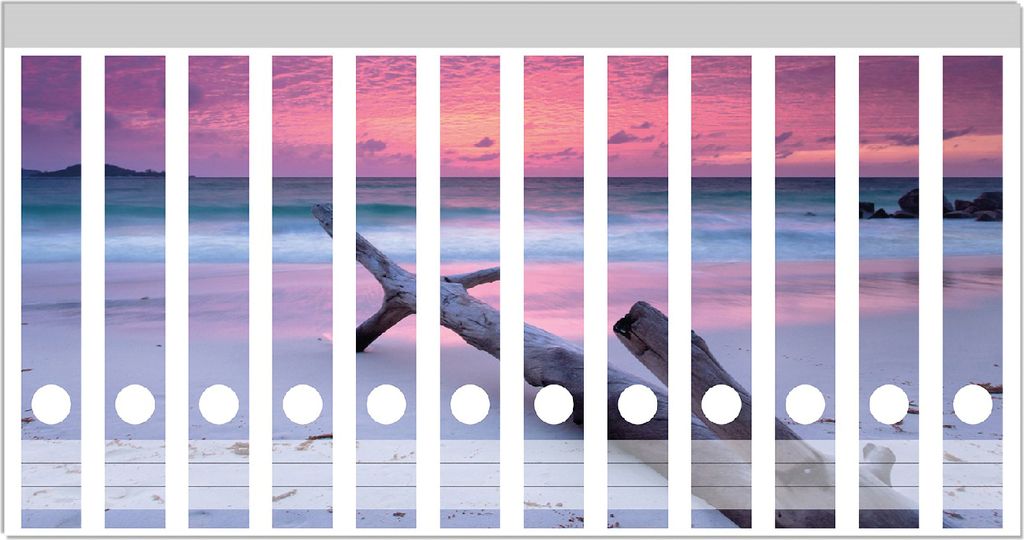 Wallario Ordnerrücken Sticker, selbstklebend für schmale Ordner, 12 Stück, Motiv Abendhimmel bei Sonnenuntergang