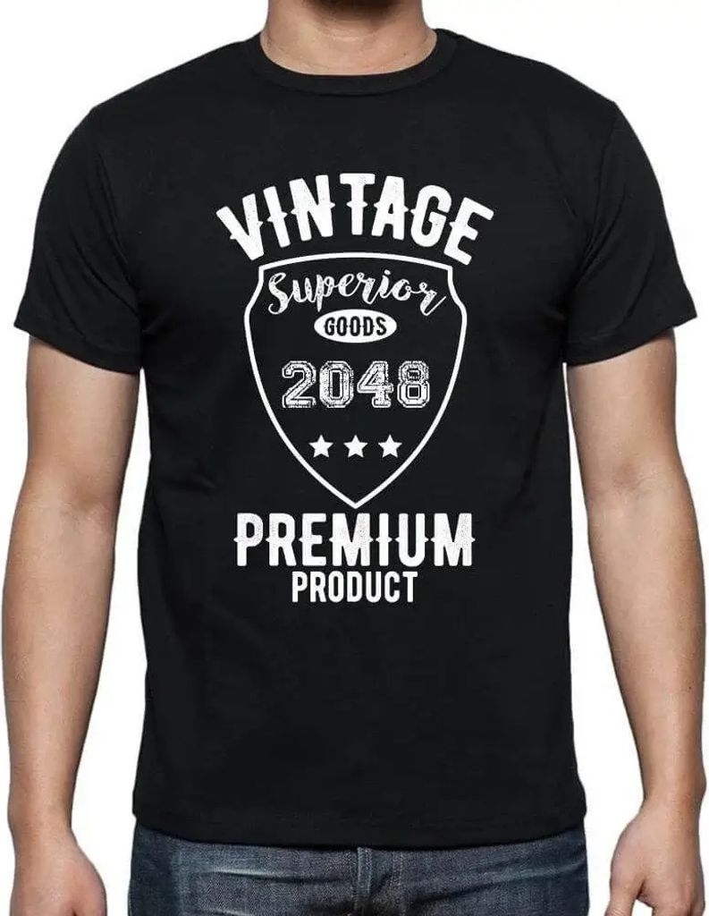 Herren Grafik T-Shirt Vintage Superior Goods Premium Product 2048 Öko-Verantwortlich Vintage Jahrgang Kurzarm Lustige Druck Geburtstag Geschenk Mann