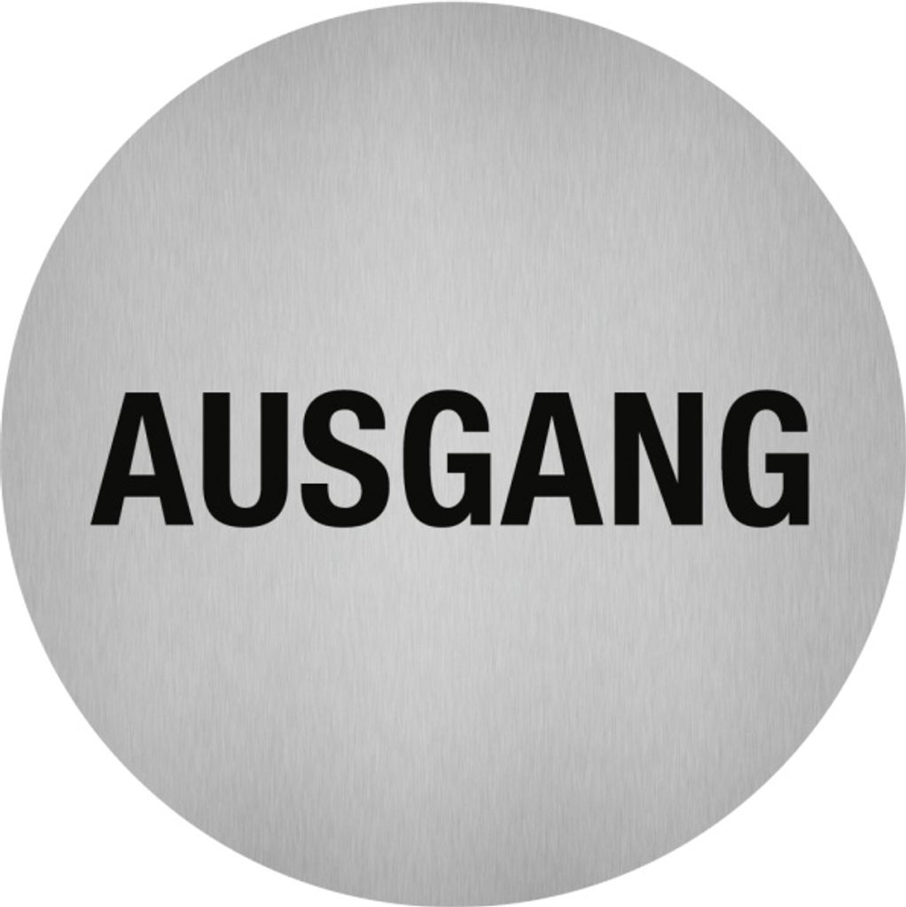 Dreifke Aufkleber - Piktogramm Ausgang, Edelstahl, selbstklebend, Ø 50 mm