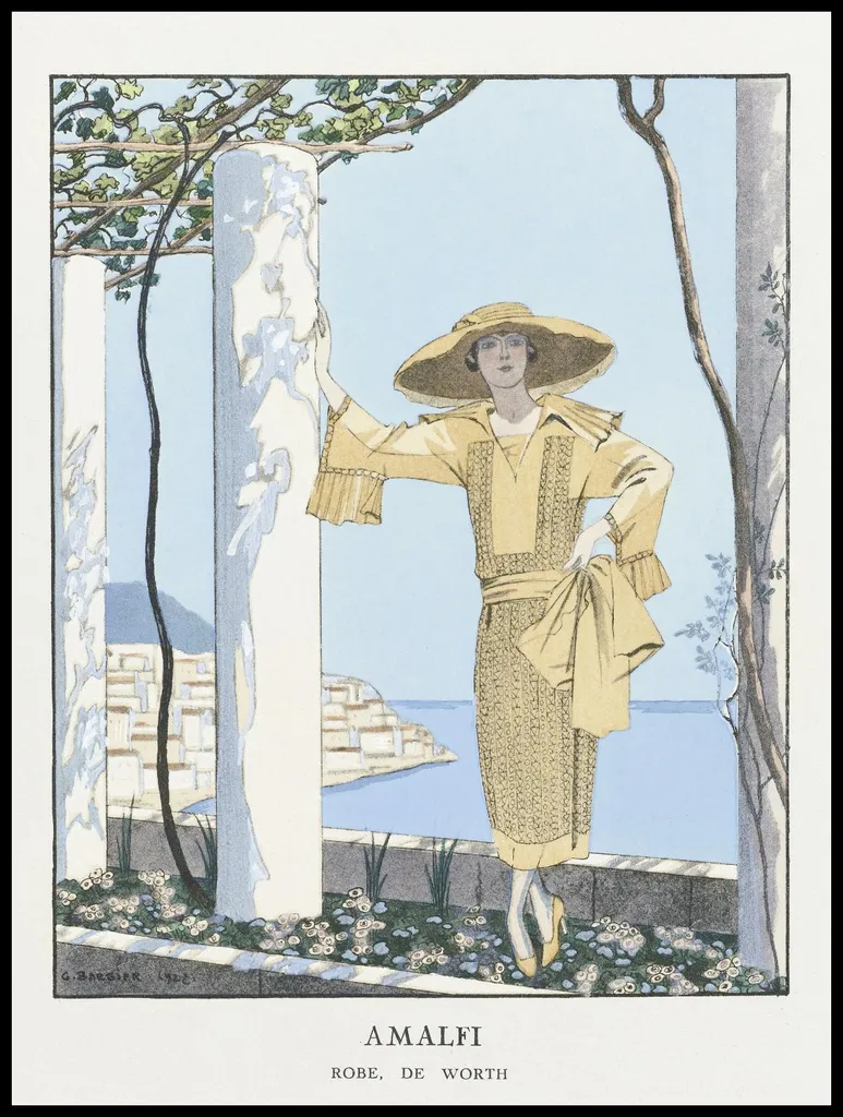 Poster Amalfi Vintage 75x100cm - Wall Art per Barber Shop e Loft