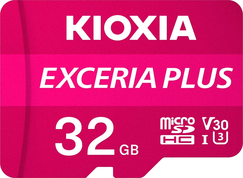 KIOXIA Exceria Plus 32GB Carte microSDXC UHS-I U3 V30 pour Vidéo 4K UHD