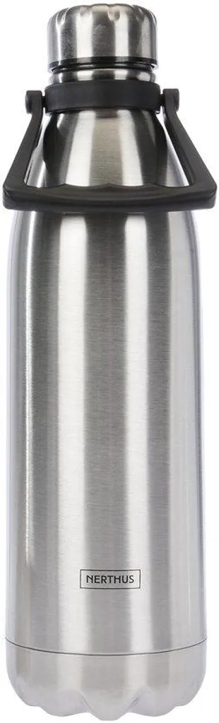 Thermos 1,5L en acier inoxydable 18/8 Nerthus noir sans BPA et robuste