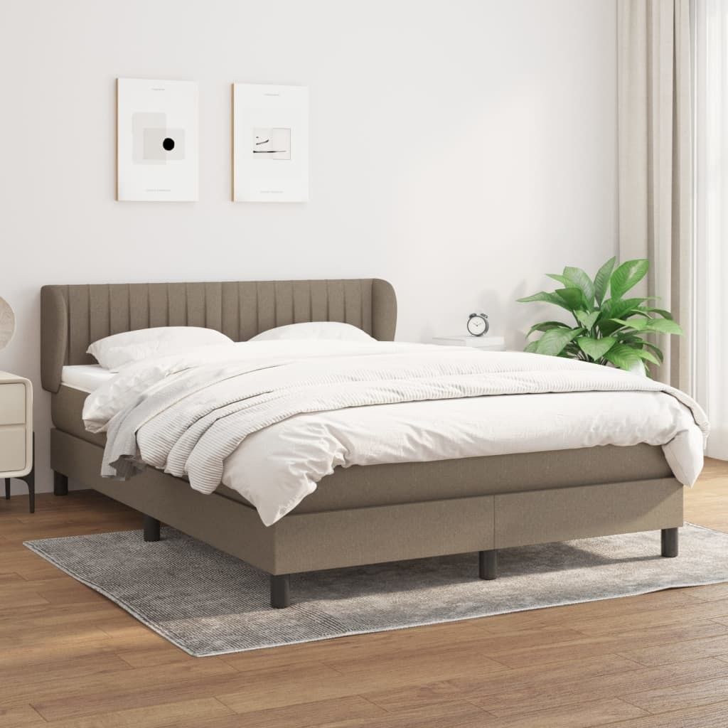 Maison Exclusive - Boxspringbett mit Matratze Taupe 140x200 cm Stoff