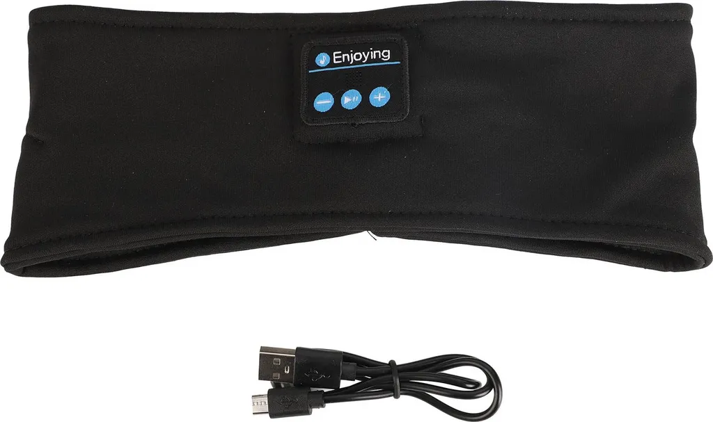 Fascia Sportiva Musica Bluetooth - Cuffie Dormire USB Offerta Nero