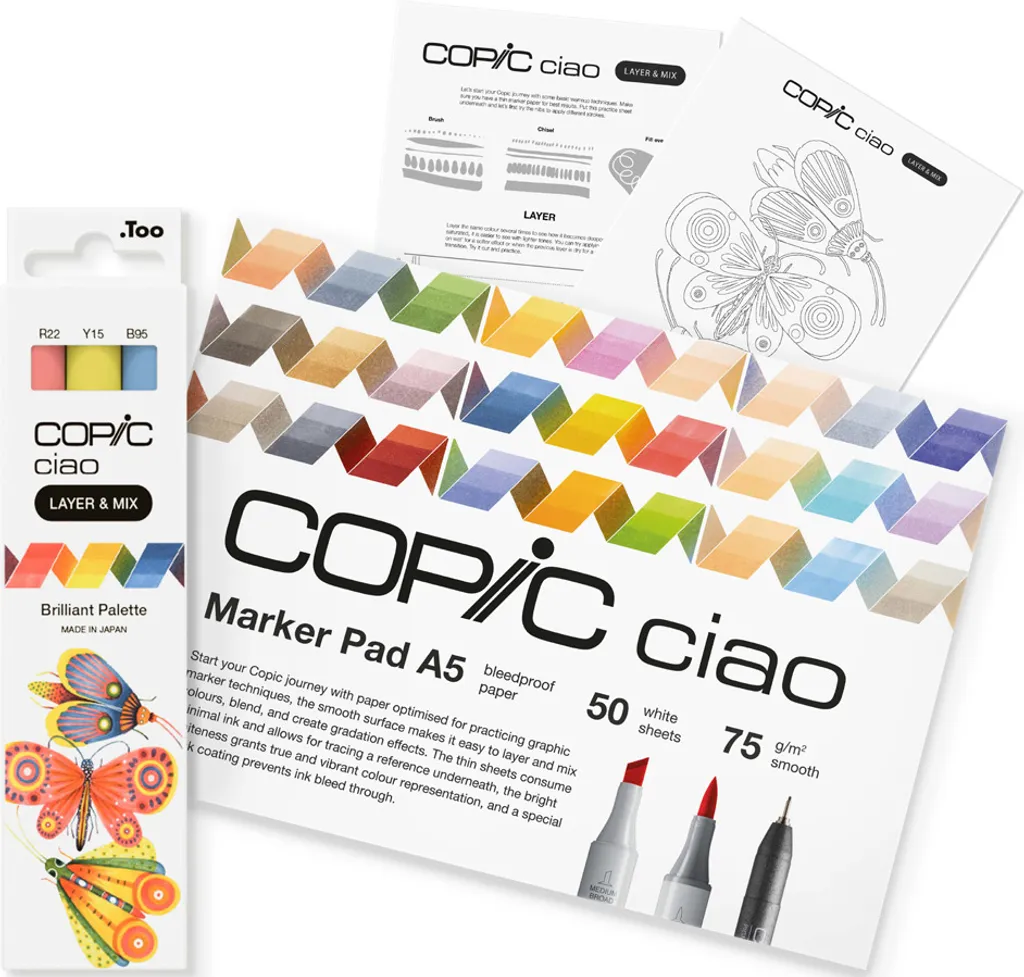 Copic Ciao Layer & Mix Starter Set Brillante 220750203 - Pennarelli Alcool