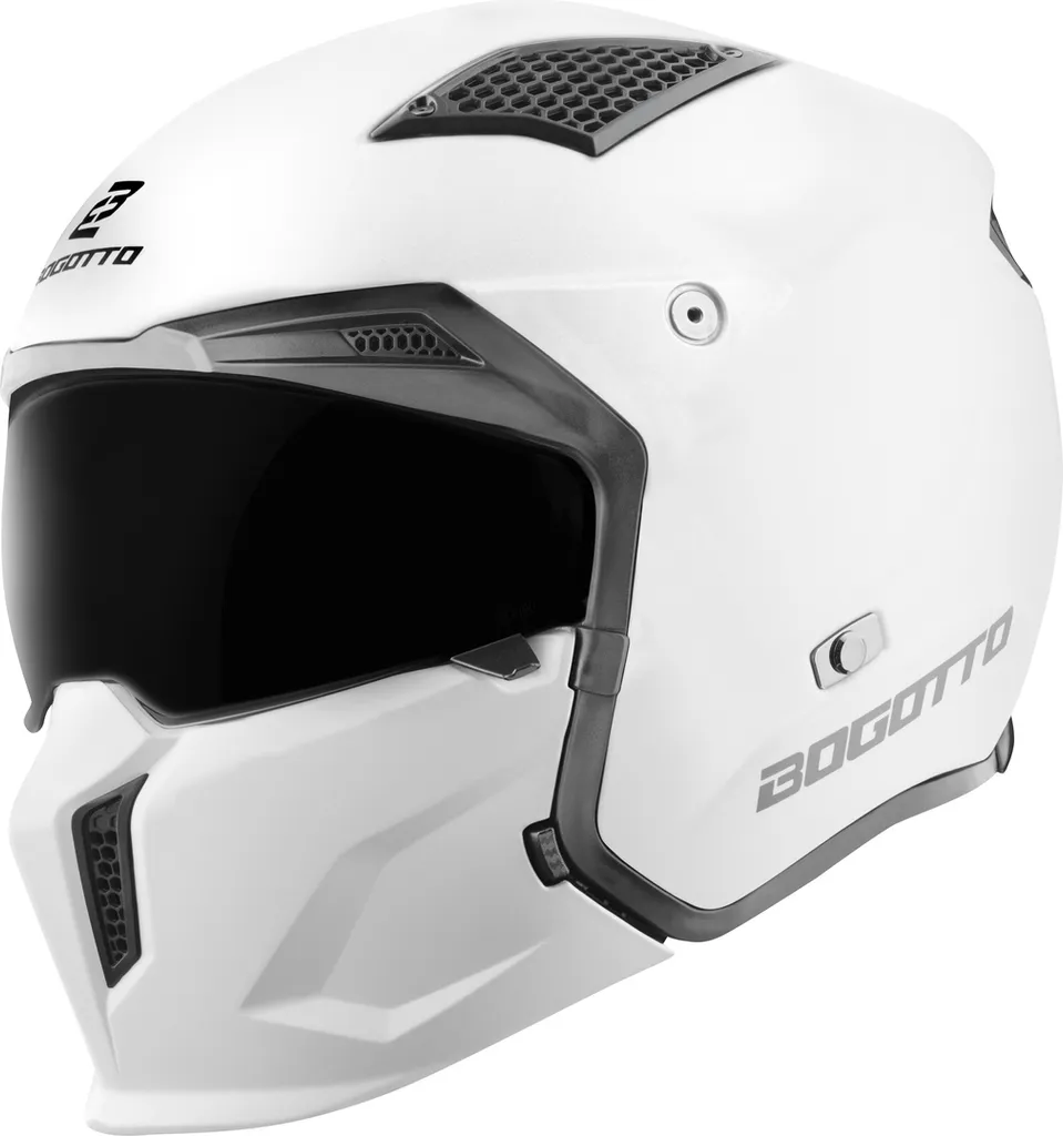 Bogotto Radic 22.06 Casque Blanc Mat XS avec écran solaire et confort max
