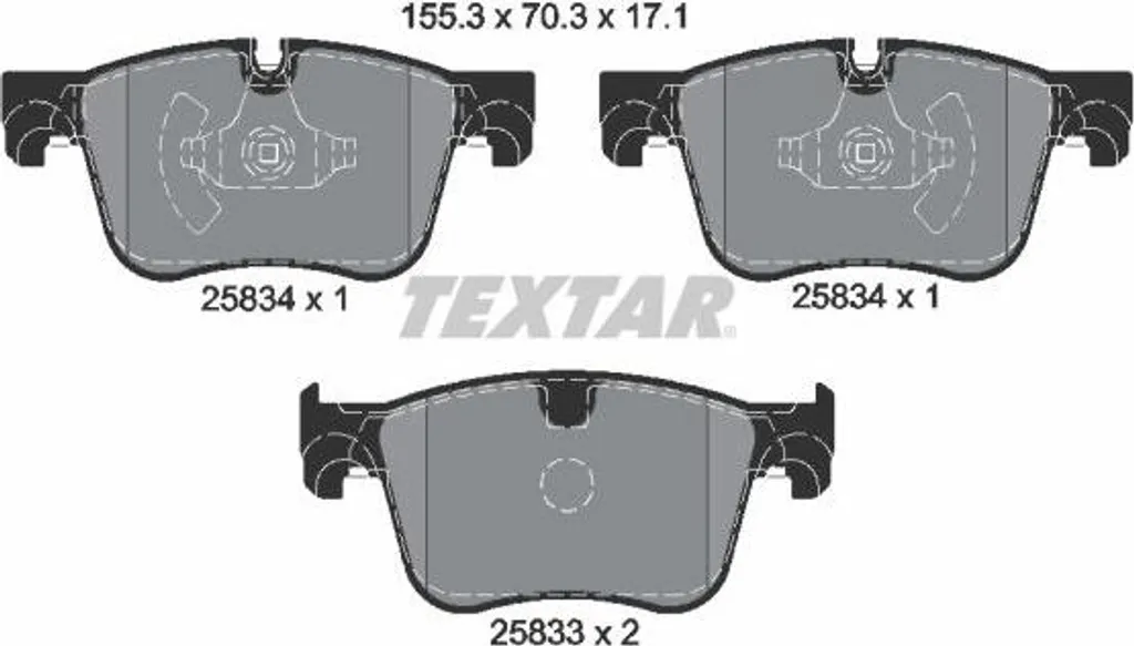 Plaquettes de frein Textar 2583401 Haute Friction - Standard OE 1647863680