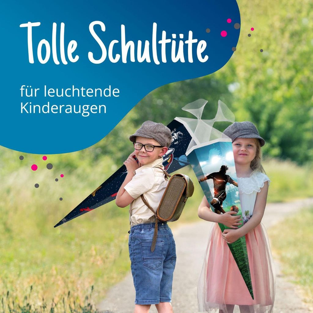 Nestler Schultüte – 85 Cm, Eckig, Fußball-Motiv – Zur Einschulung