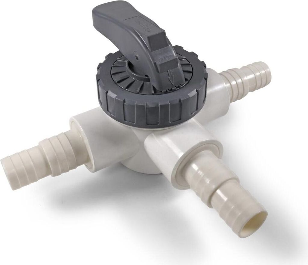 PVC 3 Wege T- Ventil mit Schlauchanschluss 38/32mm Produktbild 
