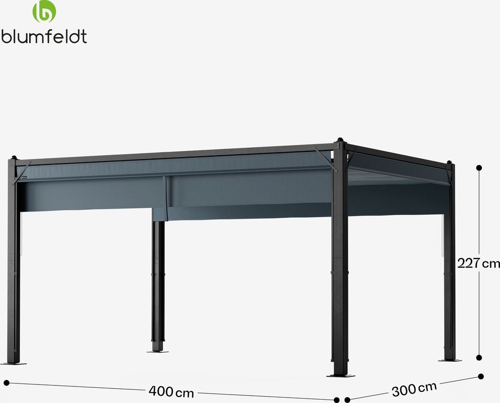 BlumfeldtPantheon Cortina altana ogrodowa 3x4 m, odporna na Zdjęcie produktu 