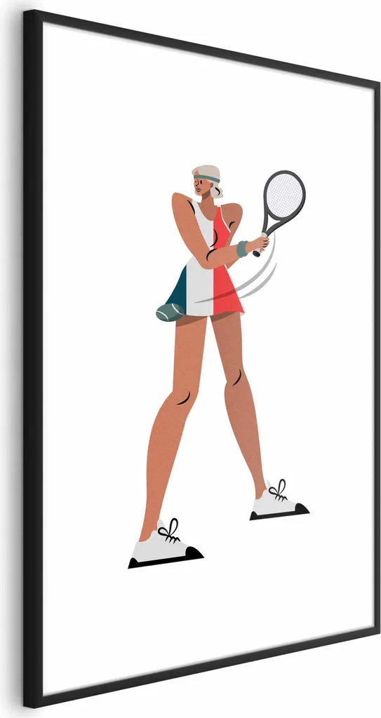 Quadro Moderno Tennis 60x90 Cornice Nera Minimal - Home Decor