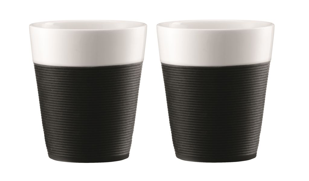 Bodum Becher Bistro Porzellan schwarz 300 ml - 2 Stück